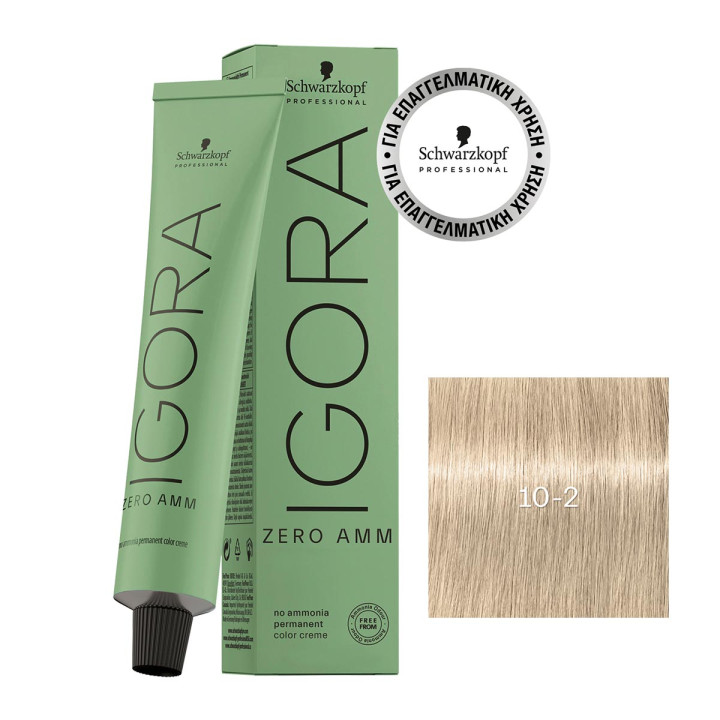 TEINTURE IGORA 10-2 BLOND PLATINE FUMÉ SANS AMMONIAQUE TEINTURE IGORA 10-2 BLOND PLATINE FUMÉ SANS AMMONIAQUE
