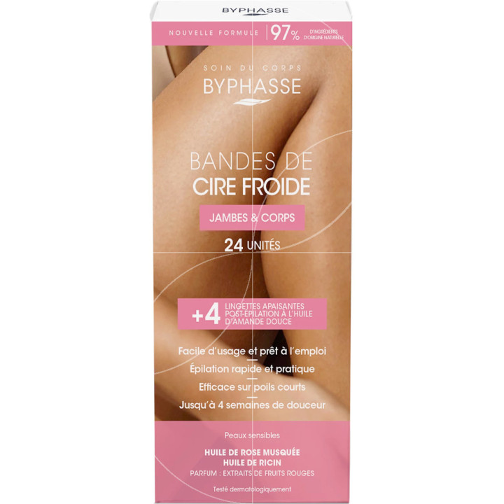 BYPHASSE BANDES CIRE FROIDE LEGS AND BODY 24PCS