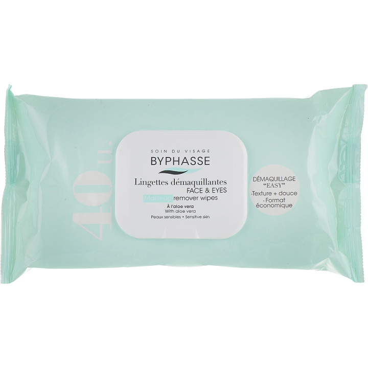 BYPHASSE LINGETTES ALOE VERA PEAUX SENSIBLES - Acheter en ligne