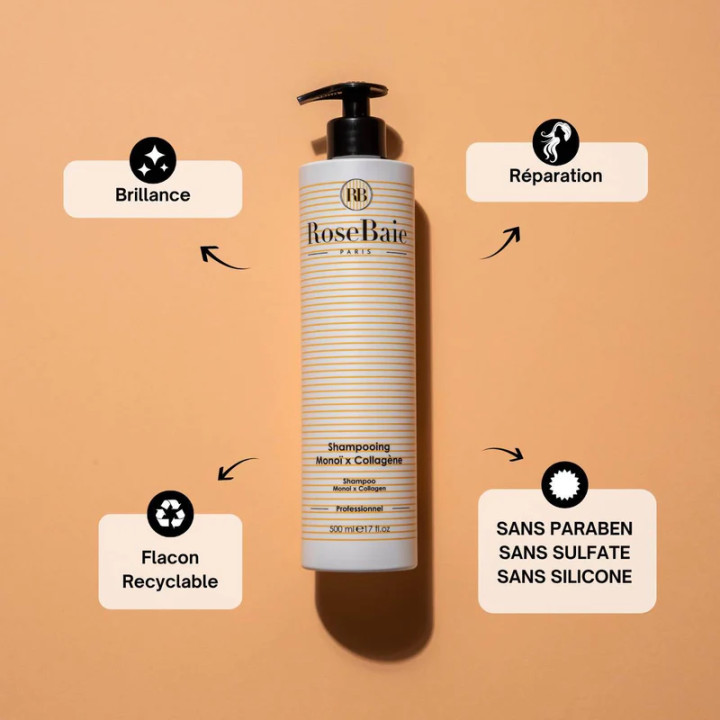 ROSE BAIE SHAMPOING MONOI ET COLLAGENE |Yousarssif Tunisie