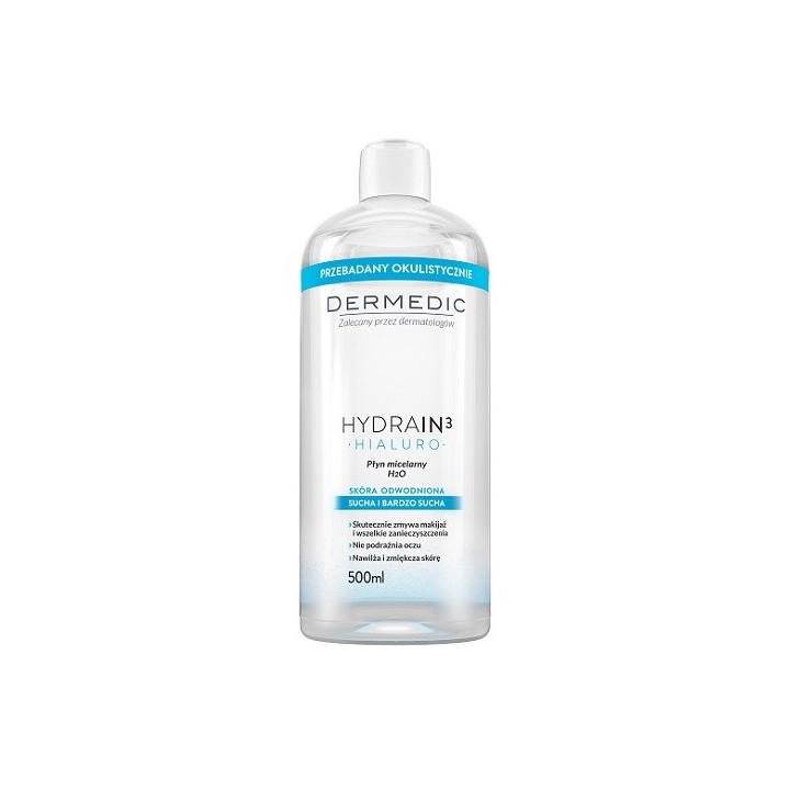 DERMEDIC EAU MICELLAIRE HYDRAIN3 PEAUX SECHES 500ML DERMEDIC EAU MICELLAIRE HYDRAIN3 PEAUX SECHES 500ML