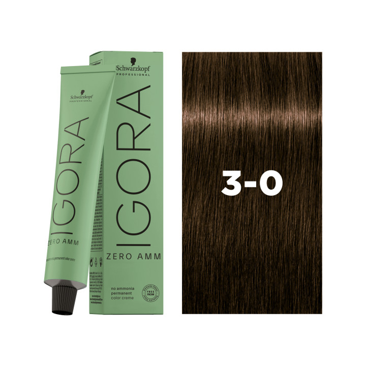 TEINTURE IGORA 3-0 CHATAIN FONCÉ NATUREL SANS AMMONIAQUE