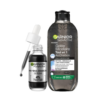 Achetez Pack Skin Active Purifiant – Gelée Micellaire & Sérum Charcoal.