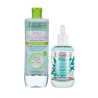 Achetez Pack Mixte Eau Micellaire & Sérum Détox | Soin Purifiant