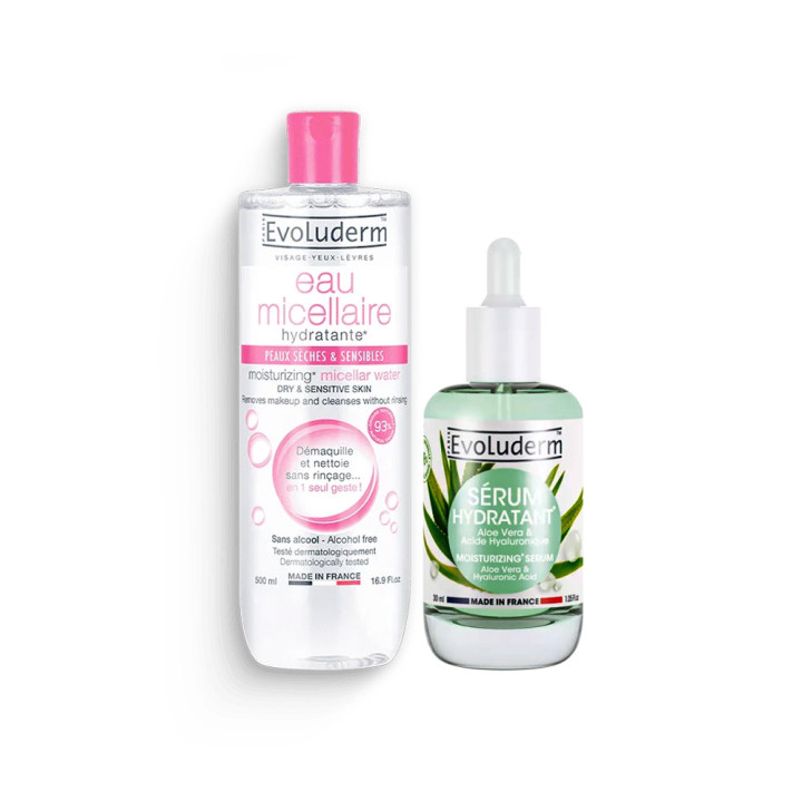 Pack peaux sèches  (Eau micellaire peaux sèches +sérum hydratant)