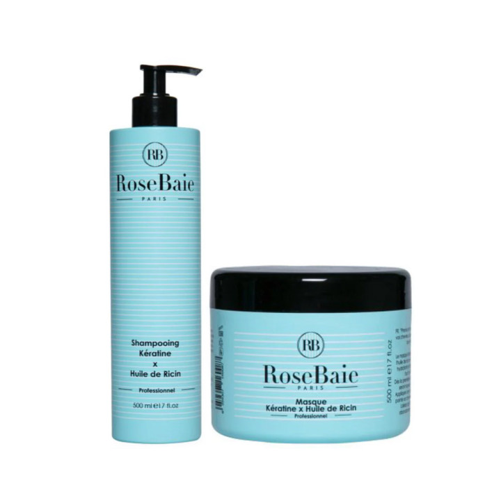 PACK bleu (Masque huile de ricin 500ML+Shampoo huile de ricin500ML)