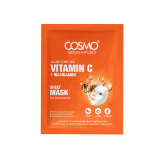 Masque tissu vitamine C & niacinamide, éclat visage, teint lumineux |Cosmo