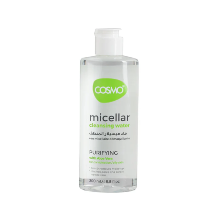 Eau micellaire purifiante 200ML, démaquillant peau mixte grasse | COSMO