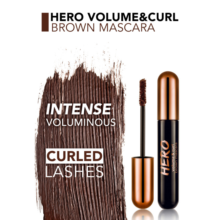 FLORMAR MASCARA HERO VOLUME AND CURL BROWN