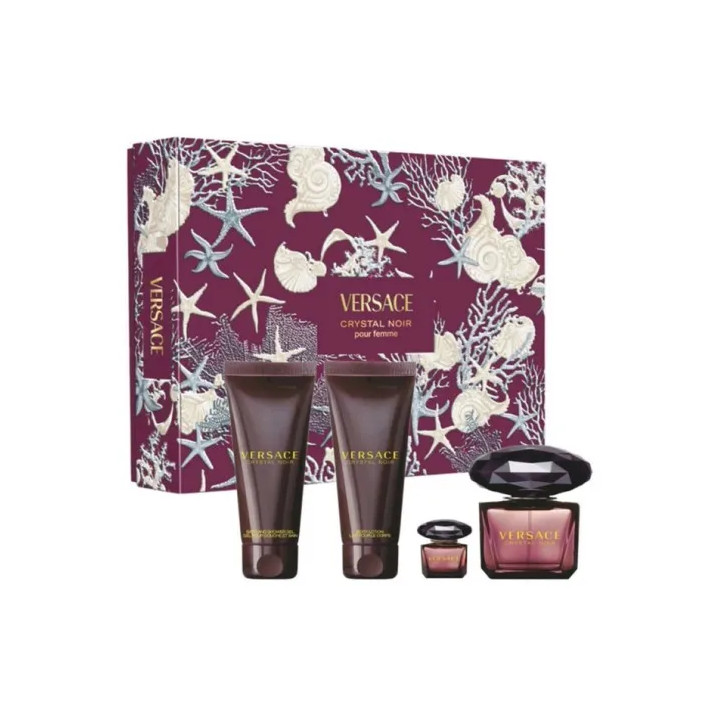 VERSACE COF F CRYSTAL NOIR EDT90+BSG100+LBL100+GWP