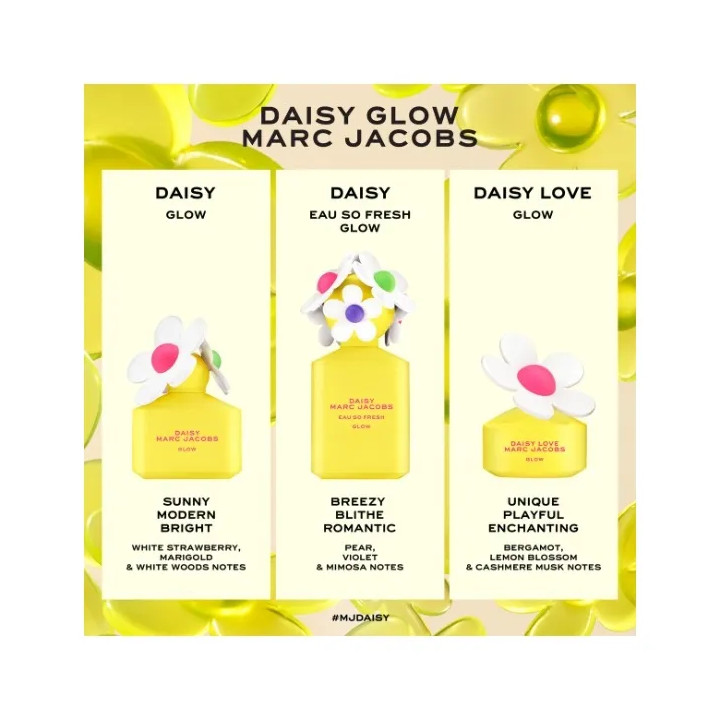 MARC JACOBS Daisy Glow EDT Femme 50 ml – Parfum Floral & Lumineux