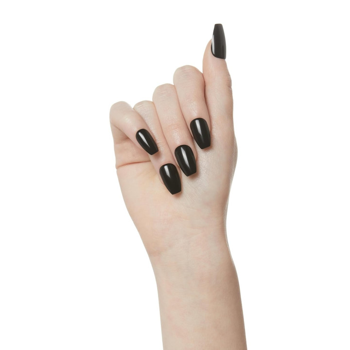 FAUX ONGLES IMPRESS MAINS ALL BLACK OVAL (IMC512C)